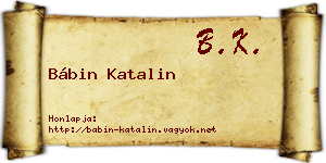Bábin Katalin névjegykártya